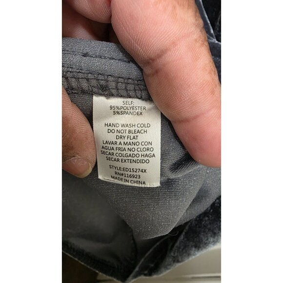 Easel Velvet Tunic Dress Long Sleeve Loose Fit Soft Material Size XL Charcoal G - Picture 7 of 8